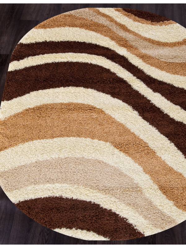 Ковер s607 - BEIGE-BROWN - Овал - коллекция SHAGGY ULTRA