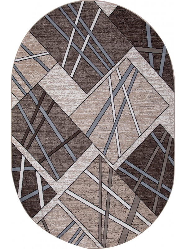 Ковер D487 - BEIGE-BROWN 2 - Овал - коллекция SIERRA