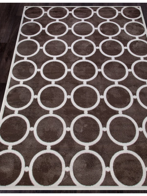 Ковер D713 - BROWN-CREAM 2 - Прямоугольник - коллекция SIERRA