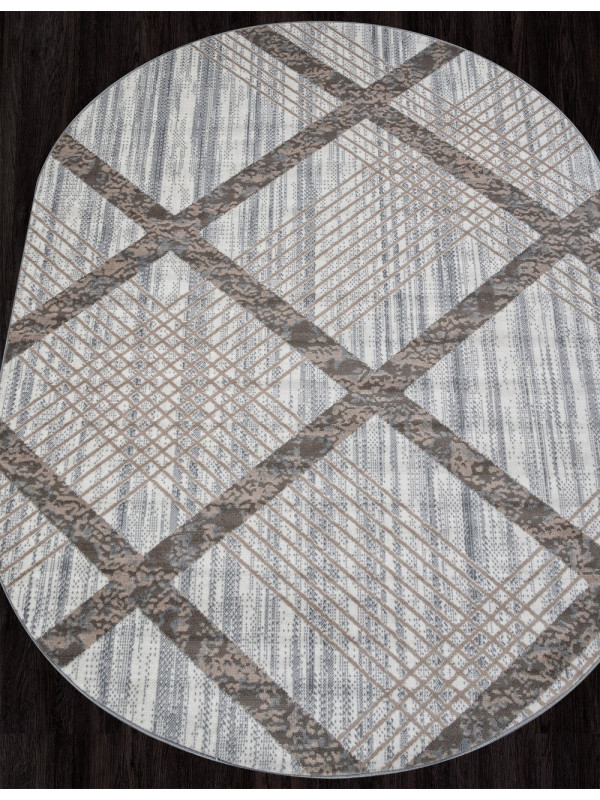 Ковер F351 - CREAM-BLUE - Овал - коллекция SIERRA