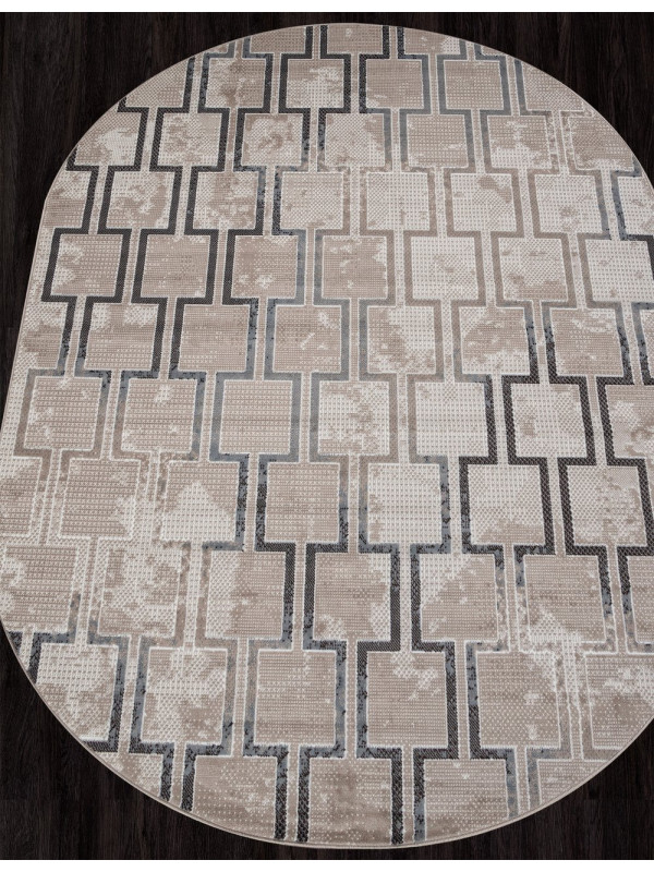 Ковер F353 - BEIGE-BLUE - Овал - коллекция SIERRA