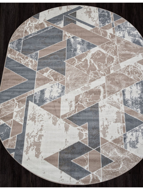 Ковер F354 - BEIGE-BLUE - Овал - коллекция SIERRA