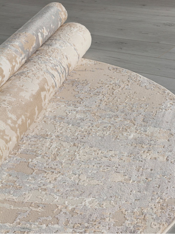 Ковер M027A - LIGHT BEIGE / TAUPE - Овал - коллекция SIESTA
