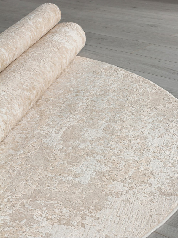 Ковер M028A - LIGHT BEIGE / BEIGE - Овал - коллекция SIESTA