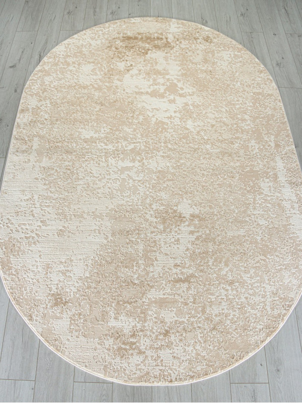 Ковер M028A - LIGHT BEIGE / BEIGE - Овал - коллекция SIESTA