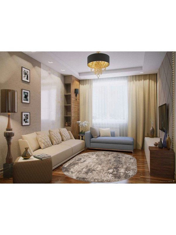 Ковер M031A - CREAM / WHITE - Овал - коллекция SIESTA