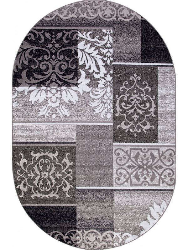Ковер d216 - GRAY - Овал - коллекция SILVER
