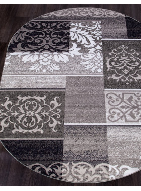 Ковер d216 - GRAY - Овал - коллекция SILVER 2,5x4 м