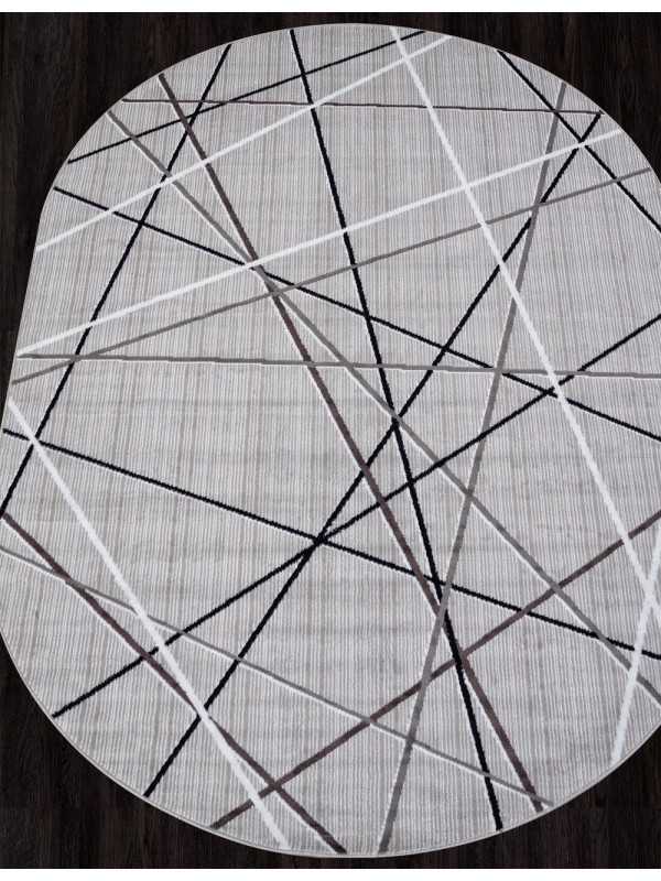 Ковер F395 - GRAY - Овал - коллекция SILVER