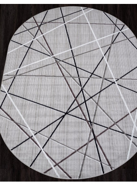 Ковер F395 - GRAY - Овал - коллекция SILVER 1,5x1,9 м