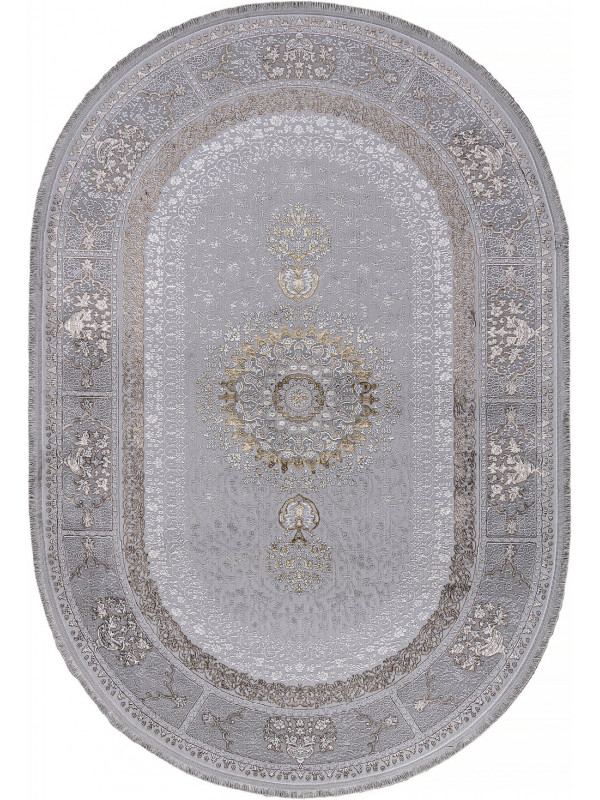 Ковер A053B - LIGHT GREY SHRINK / LIGHT GREY SHRINK - Овал - коллекция ZARINA