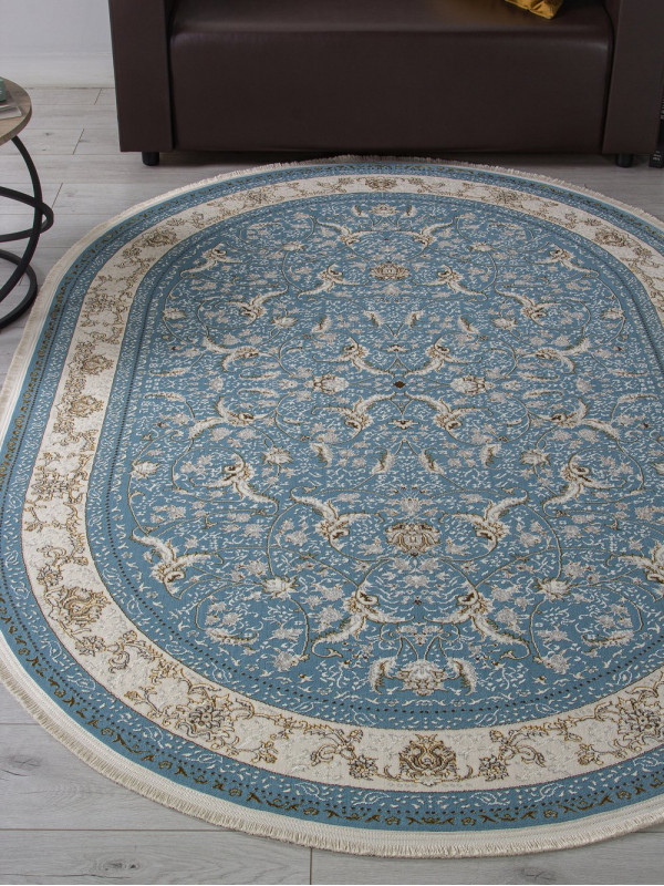 Ковер M101B - BLUE / BLUE - Овал - коллекция ZARINA