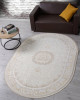 Ковер M107A - CREAM / CREAM - Овал - коллекция ZARINA
